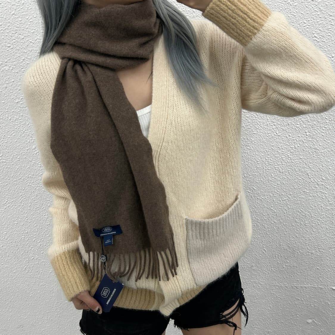 고비 몽골리안 초코브라운 캐시미어 머플러 ( 새상품 ) 상품이미지1