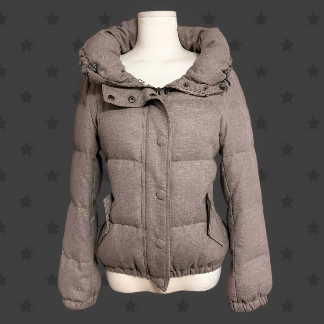 오네갸루 핀터깔 레오파드 포인트 대장 폭닥 라떼갸루 숏패딩  상품이미지3