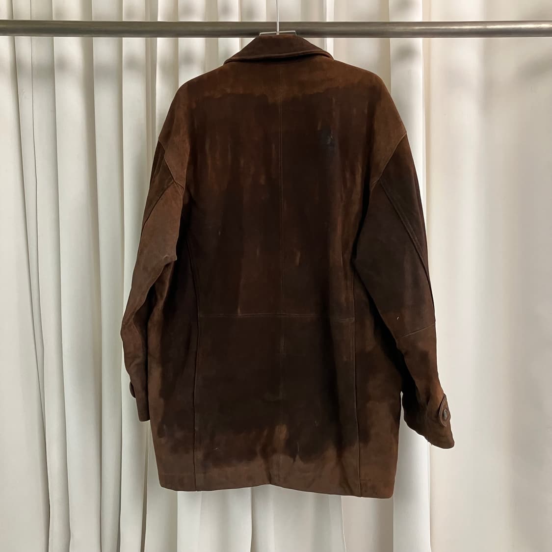 NAB 브라운 소가죽 스웨이드 하프 코트 L 상품이미지2