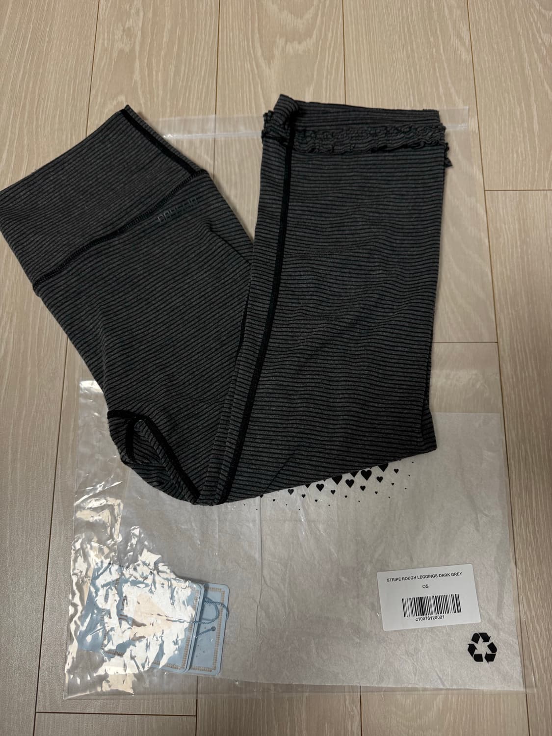 코이세이오 스트라이프 러프 레깅스 다크 그레이 상품이미지4