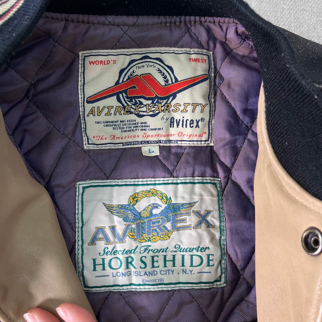 100 아비렉스 오리지널 빈티지 레더 바시티 자켓 상품이미지2