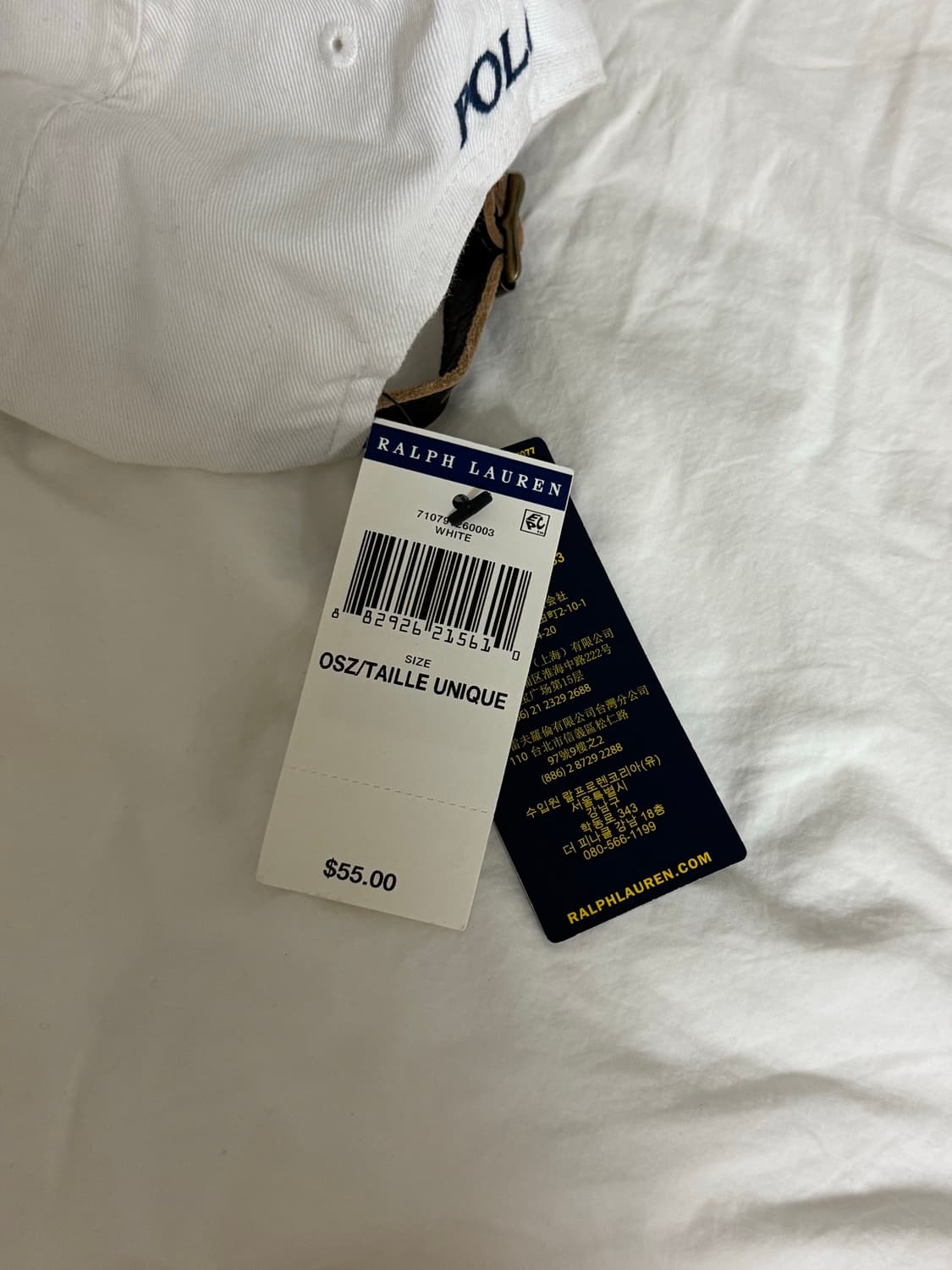 택O,새상품) 폴로 랄프로렌 화이트 볼캡 상품이미지5