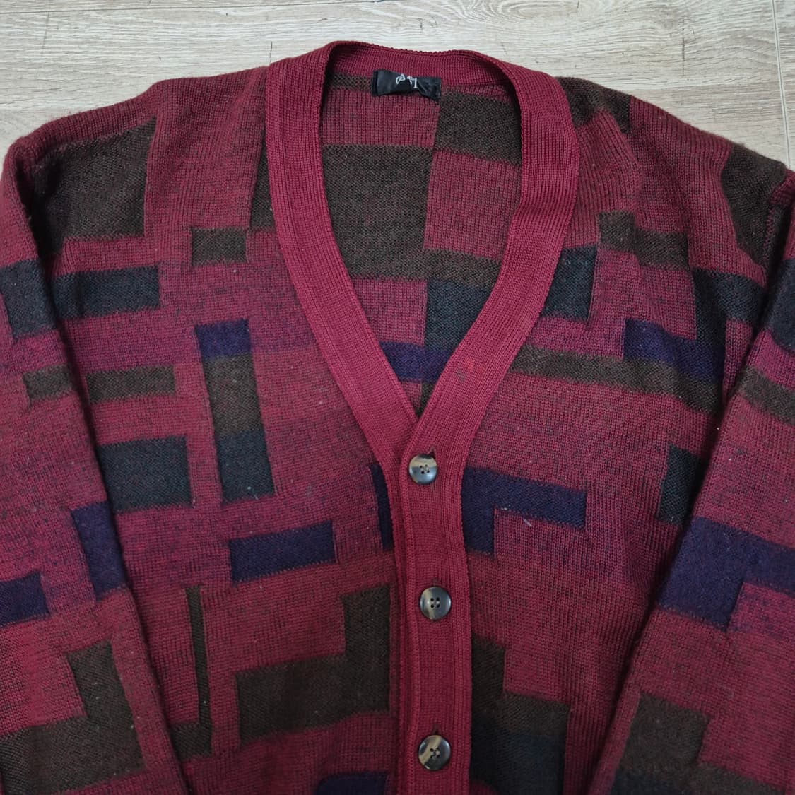 GASH 기하학 패턴 배색 가디건 M(95) 상품이미지2