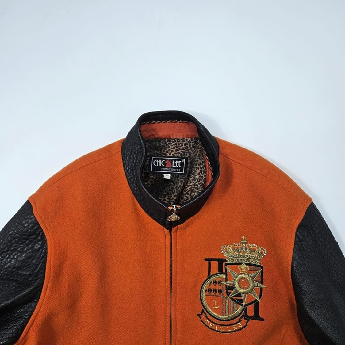 CHICLEE 빈티지 양가죽 바시티 자켓 L 상품이미지3