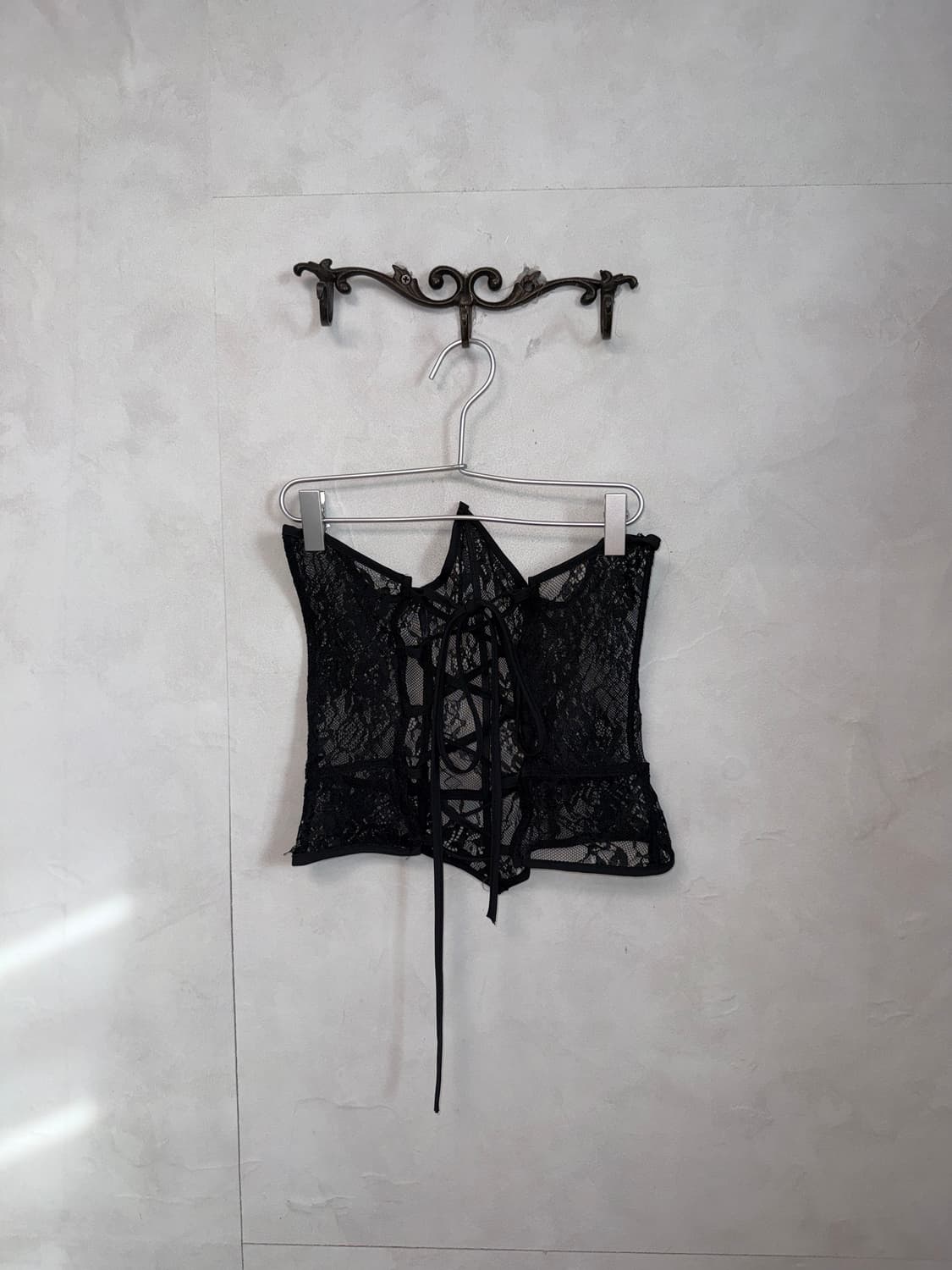 Black orinetal floral lace corset  상품이미지2