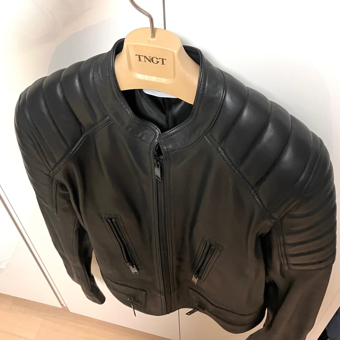 (새제품) Sandro 램스킨 바이커 자켓 L 상품이미지1