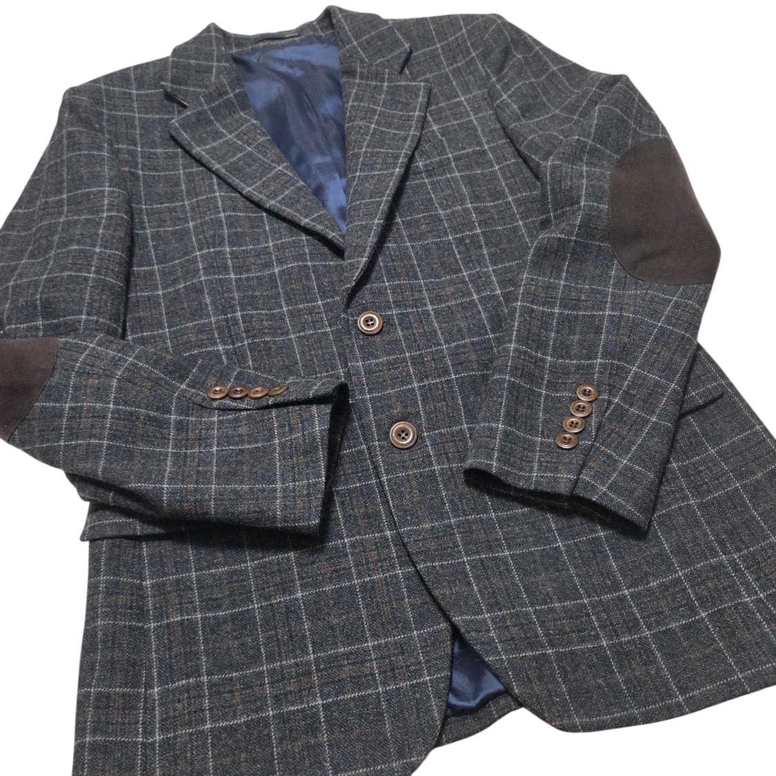 Ziozia 지오지아 빈티지 울 체크 엘보 패치 블레이저  상품이미지3