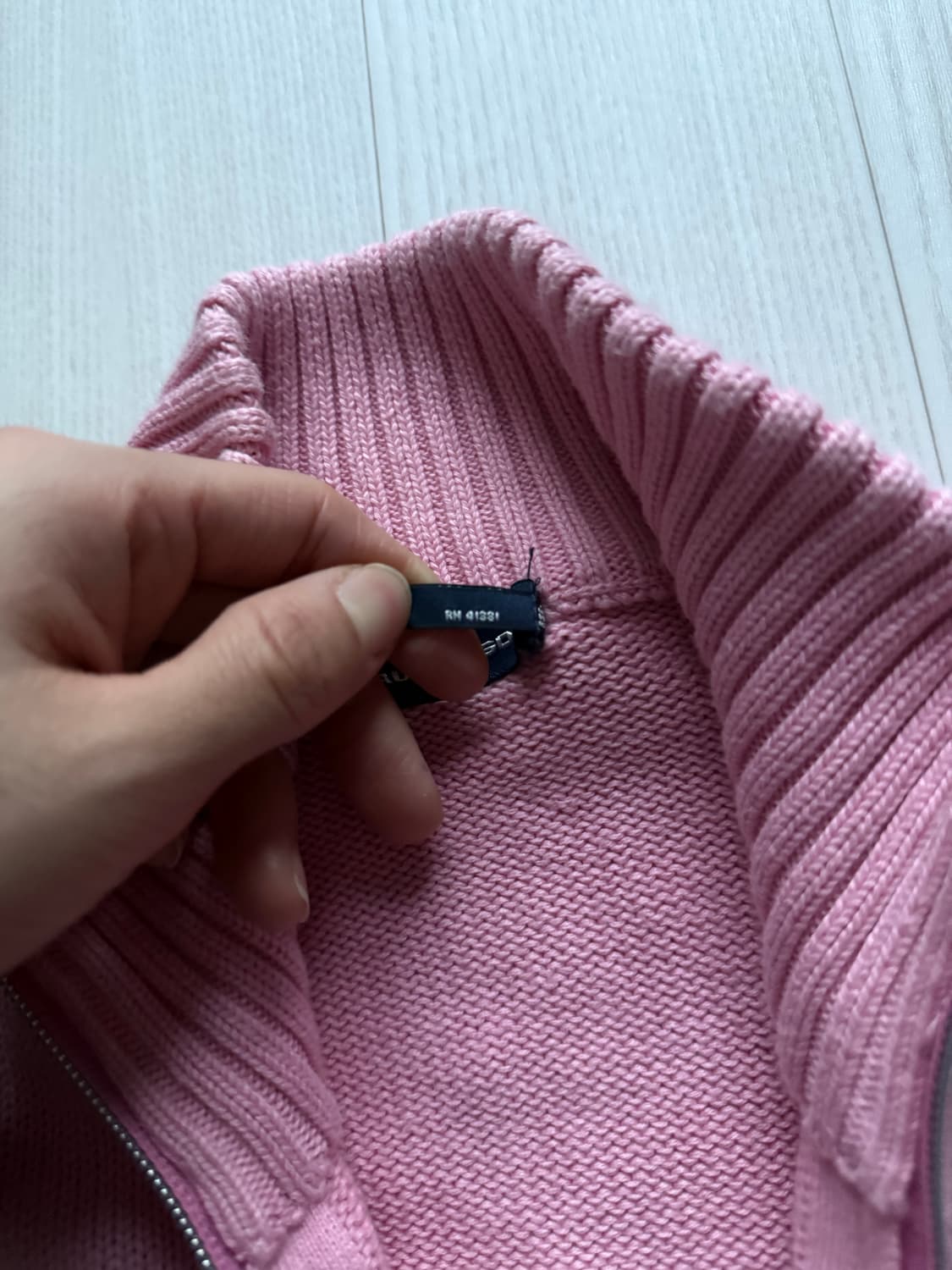 폴로 랄프로렌 빅포니 로고 핑크 니트 집업 상품이미지7