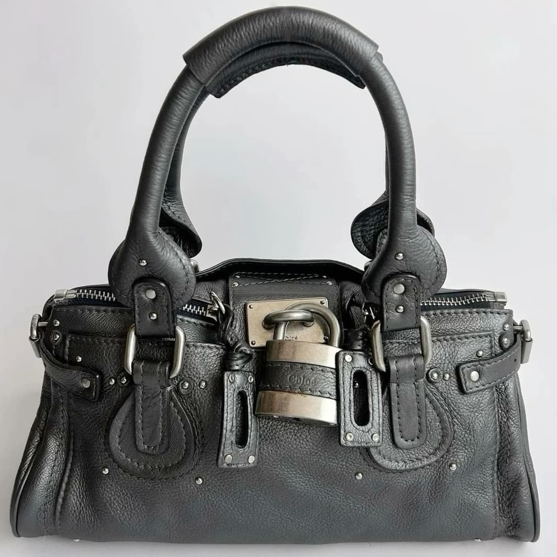 정품 끌로에 패딩턴백 라지 그레이카키색상 에토프 실버 상품이미지9