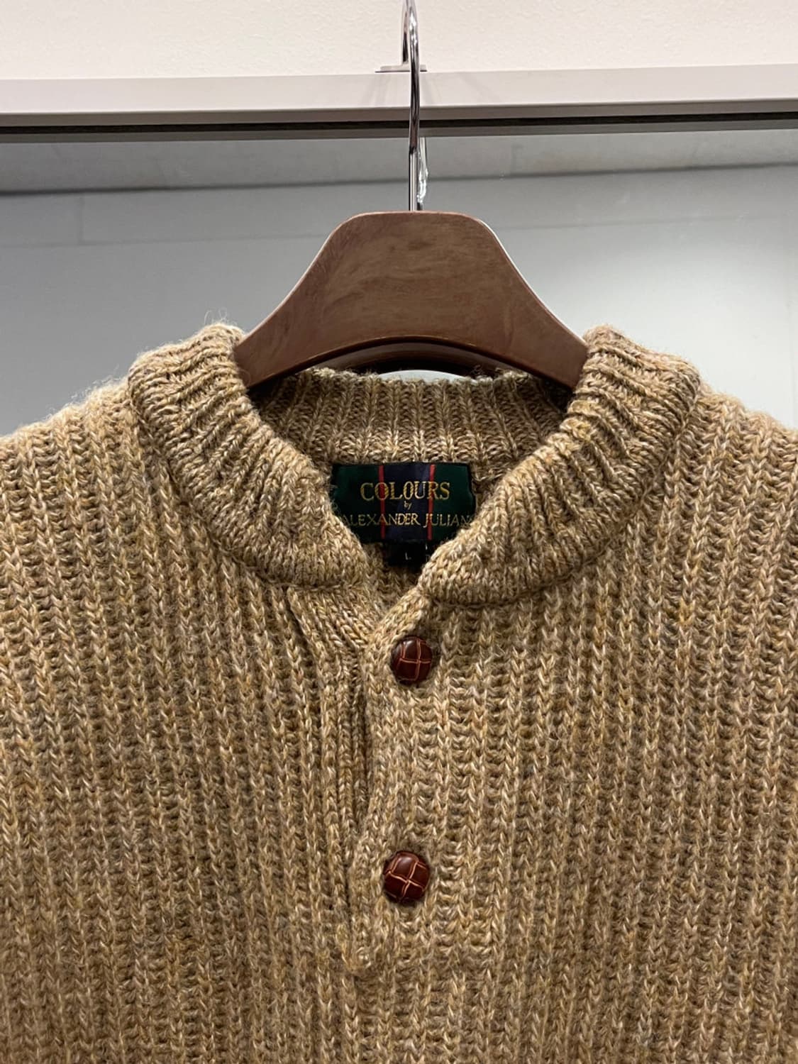 Colours 빈티지 헤비울 헨리넥 니트 상품이미지3