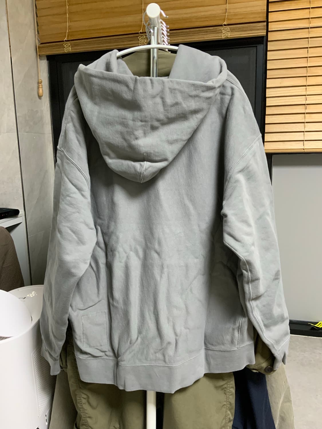 카키스 하프 버튼 후디 그레이 (라지) 상품이미지2