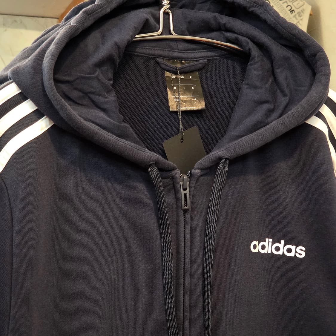  아디다스 삼선 네이비 후드집업 상품이미지3
