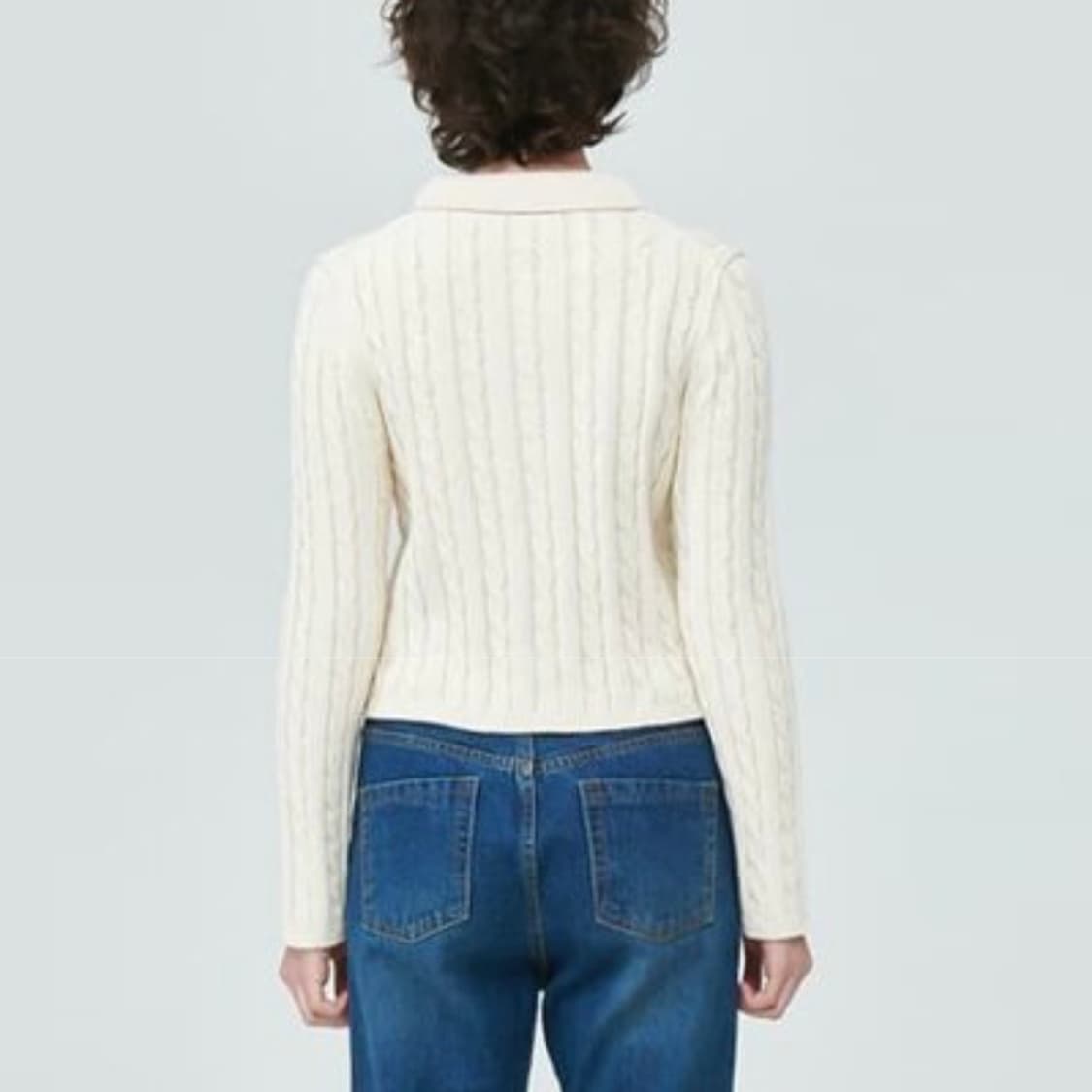 론론(RONRON) 카라 케이블가디건 55 상품이미지3