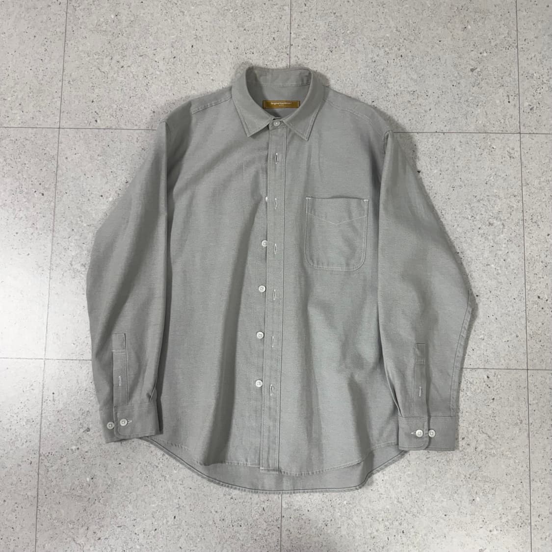 프리즘웍스 옥스포드 오버사이즈 셔츠 그레이 s 상품이미지1