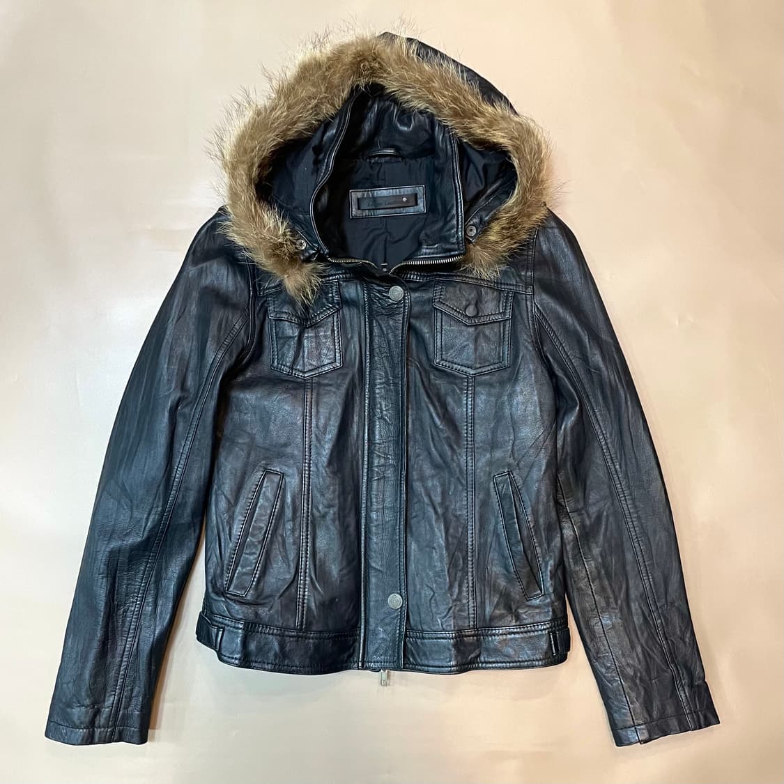 JPv)여성 양가죽 후드점퍼(S) 상품이미지1