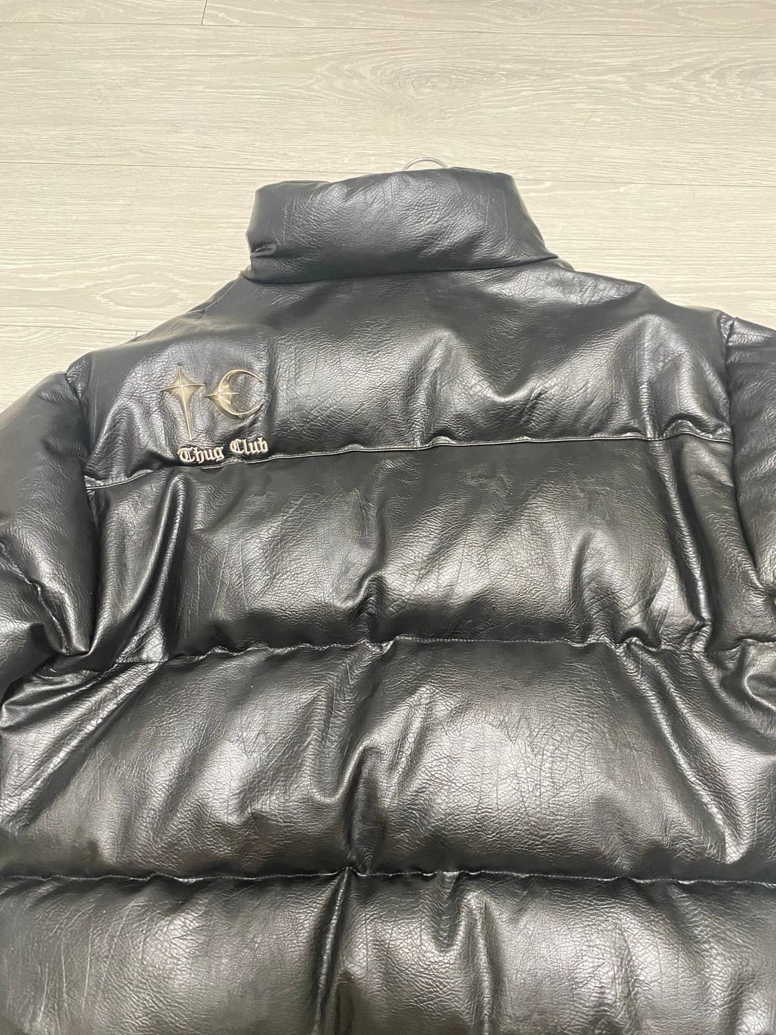 (1)떠그클럽 레더패딩 블랙 상품이미지5