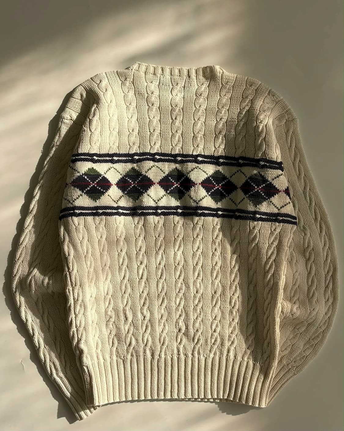 [XL] 폴로 랄프로렌 아가일 패턴 케이블 핸드 니트 스웨터 상품이미지2