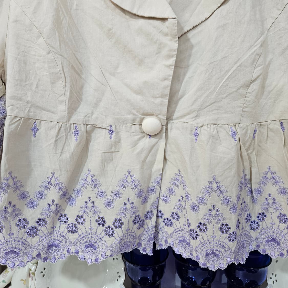 라벤더 자수 코튼 볼레로 상품이미지3