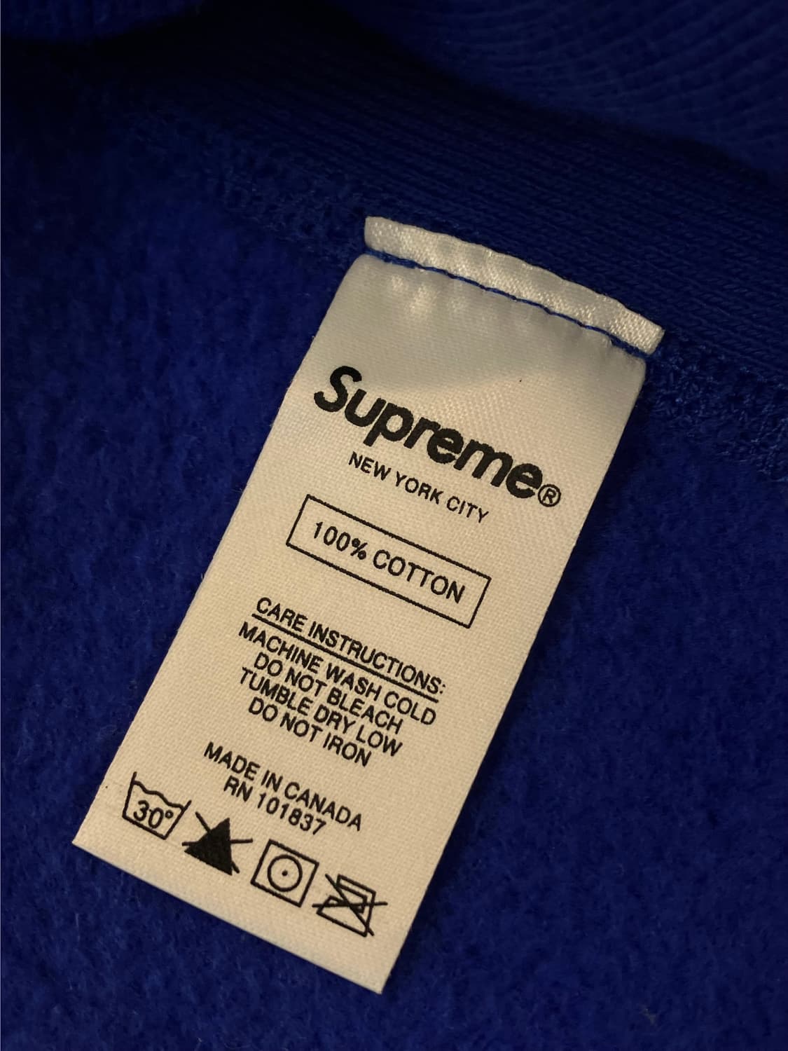 슈프림 후드티 블루 L  #csz3521 상품이미지6