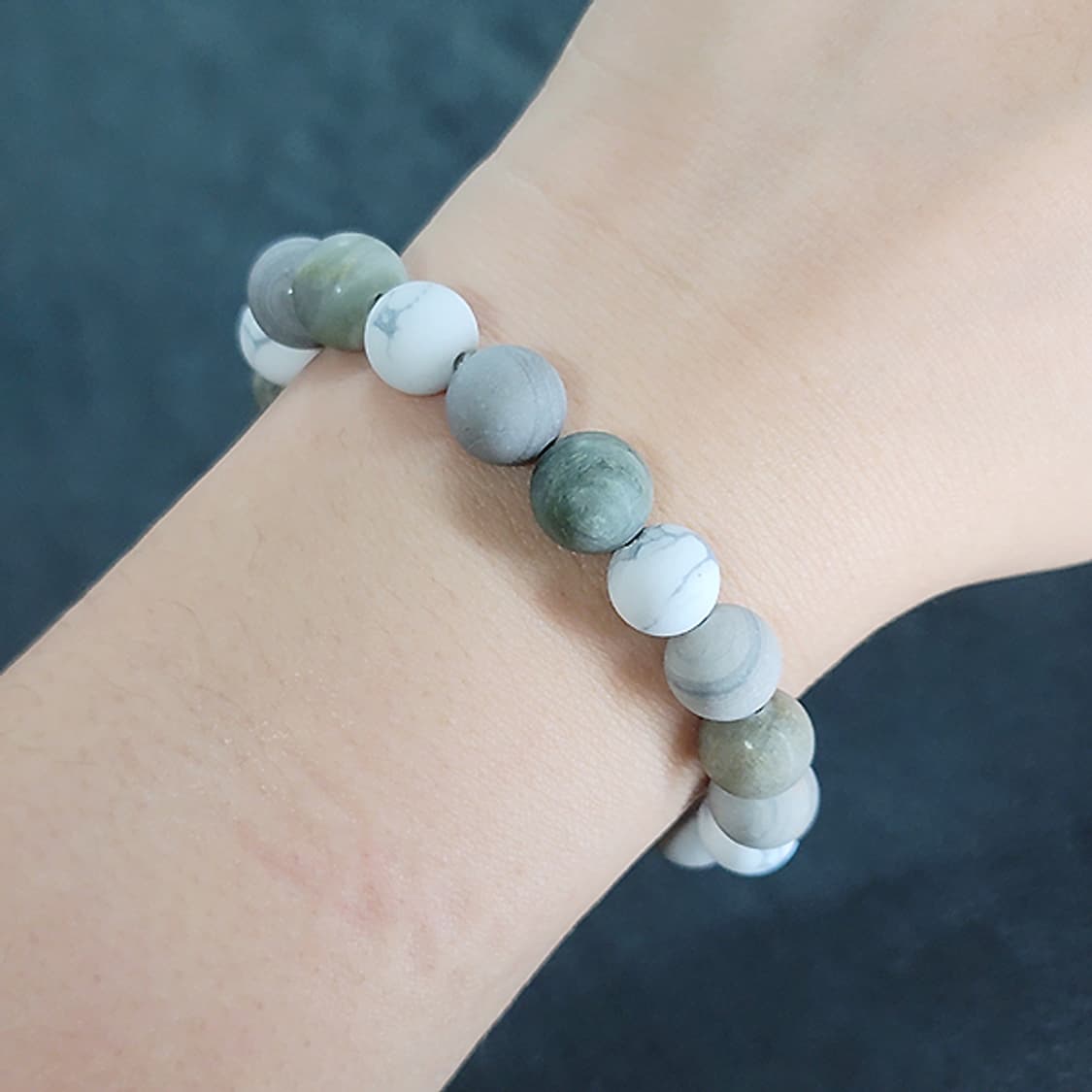 Varel 마그네사이트 아게이트 10mm 남자 미니멀 무광 원석 팔찌 상품이미지5
