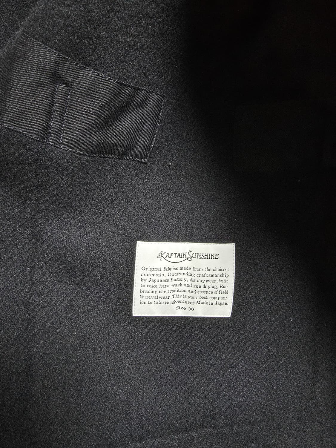 캡틴선샤인 캐시미어 울 블랙 더플 코트 38사이즈 상품이미지3