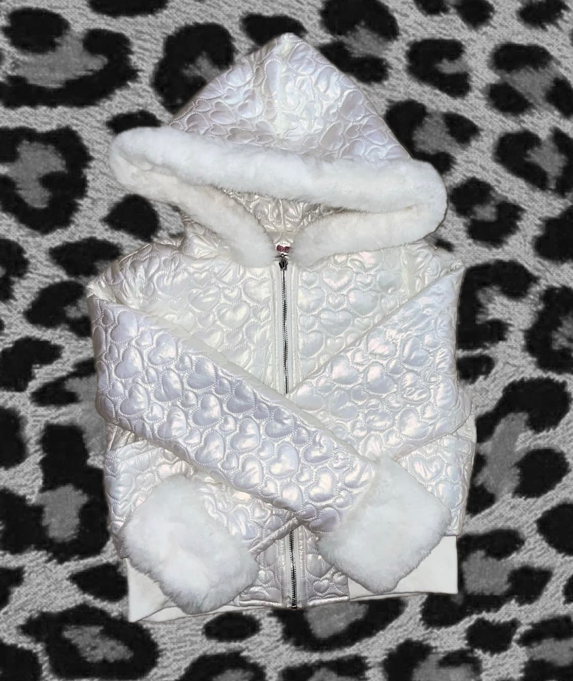 빈티지 갸루 홀로그램 퍼 패딩 달천깔 상품이미지1