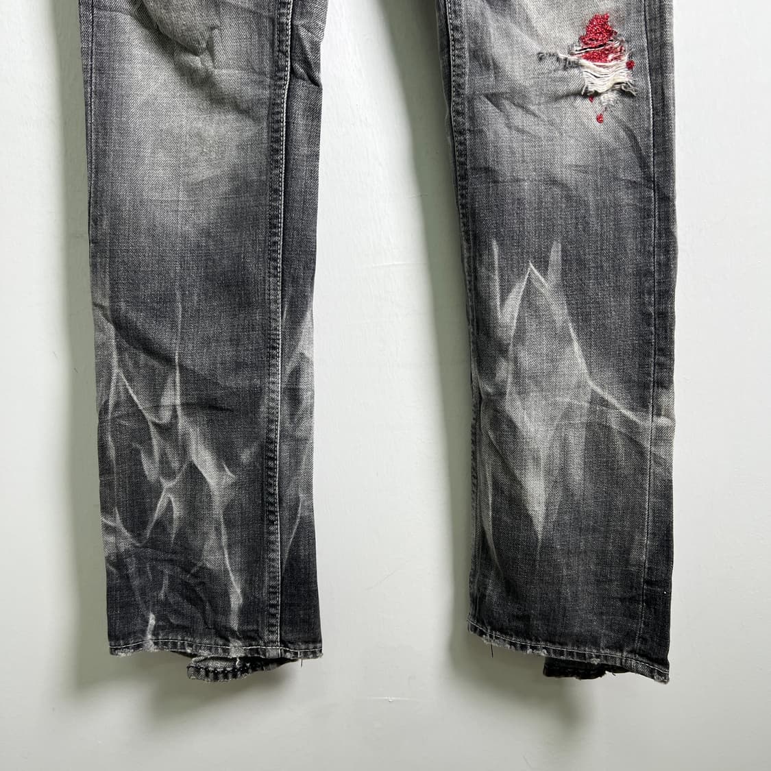 Varosh 디스트레스드 흑청 워싱 데님 팬츠 42 상품이미지5