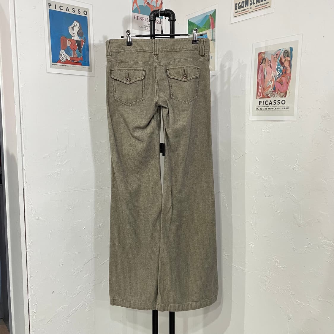 헤링본 패턴 부츠컷 맥시 팬츠 상품이미지3