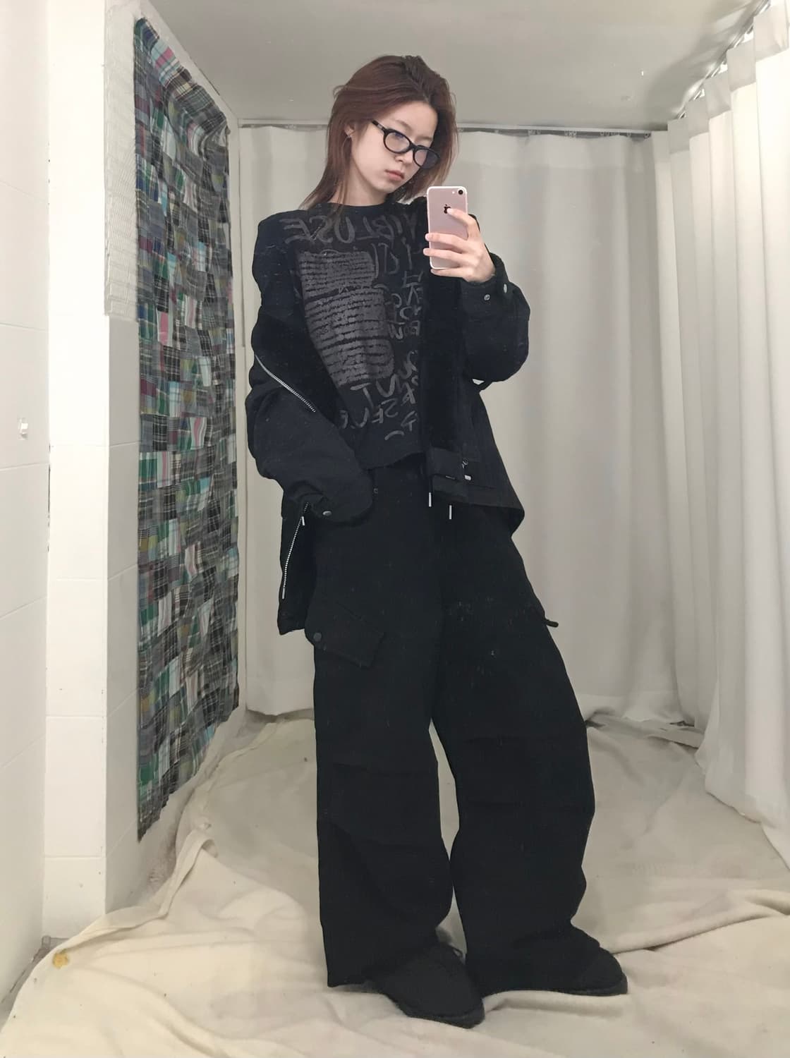 빈티지 데일리 블랙 코지 펑크 코디 세트 상품이미지3