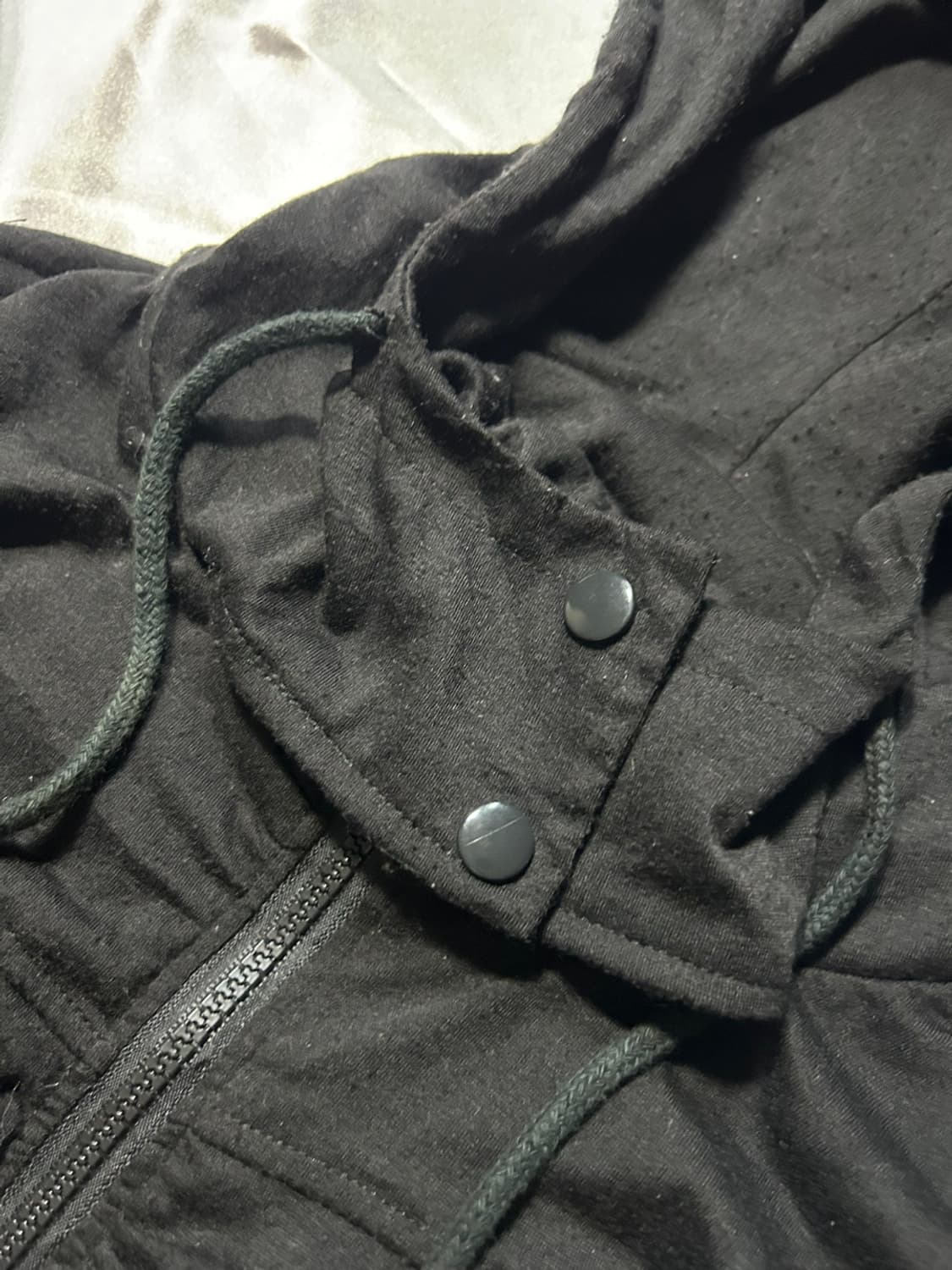shirring black hood zip-up 상품이미지3