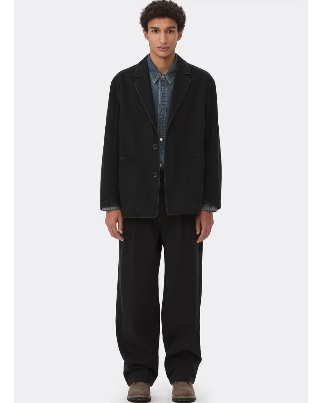 6SS 커스텀멜로우 Black Notched Lapel Denim 자켓 상품이미지1