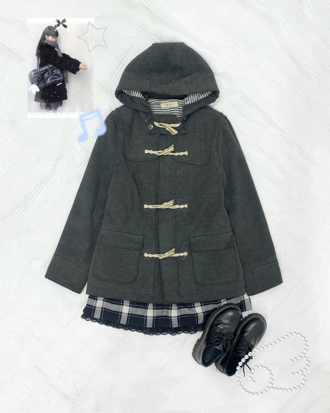 ꒰ঌ 니혼진 도쿄걸 차콜 떡볶이 코트 ໒꒱ 상품이미지1