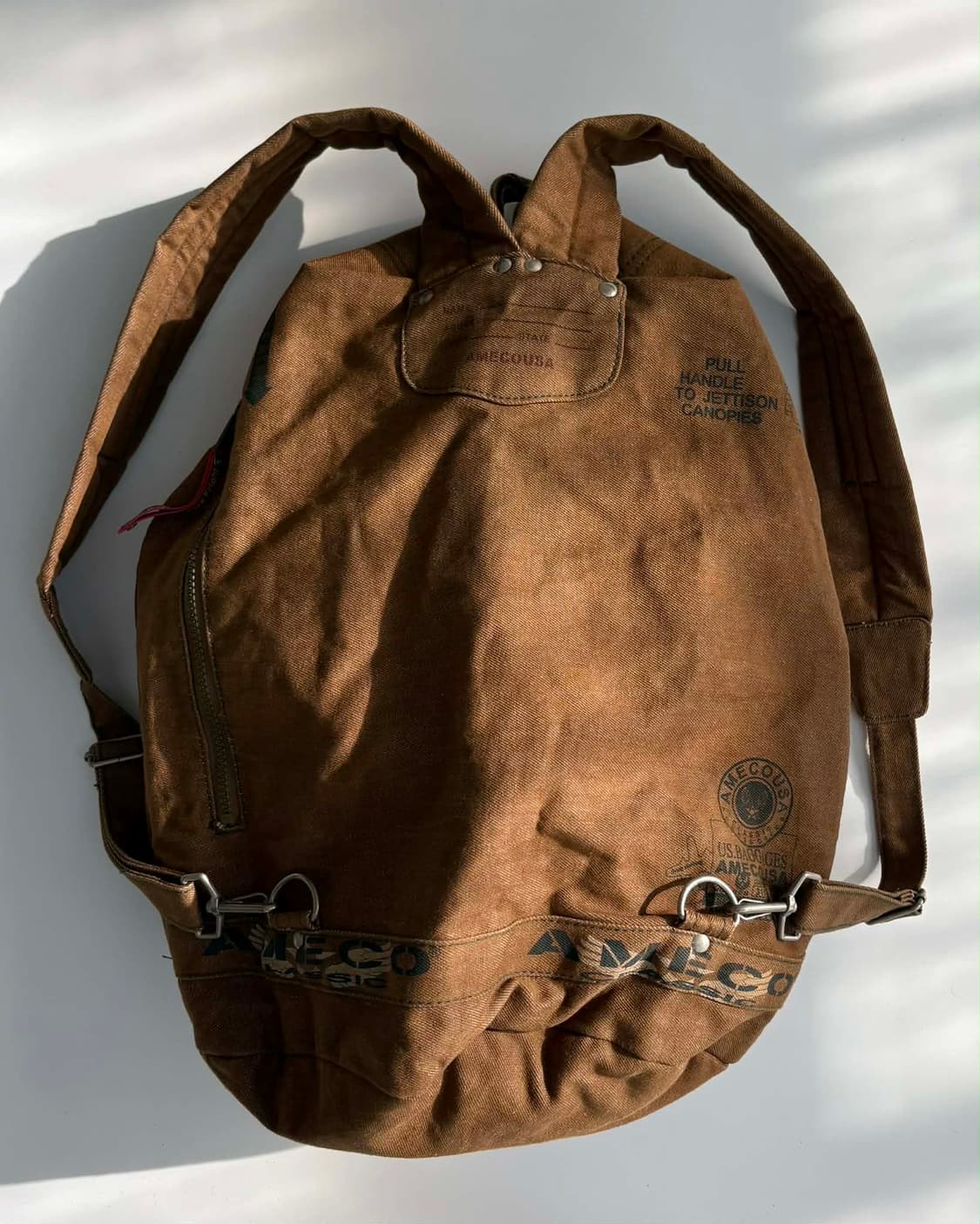 Ameco 아메코 USA 드로우 캔버스 버킷 백팩 상품이미지2