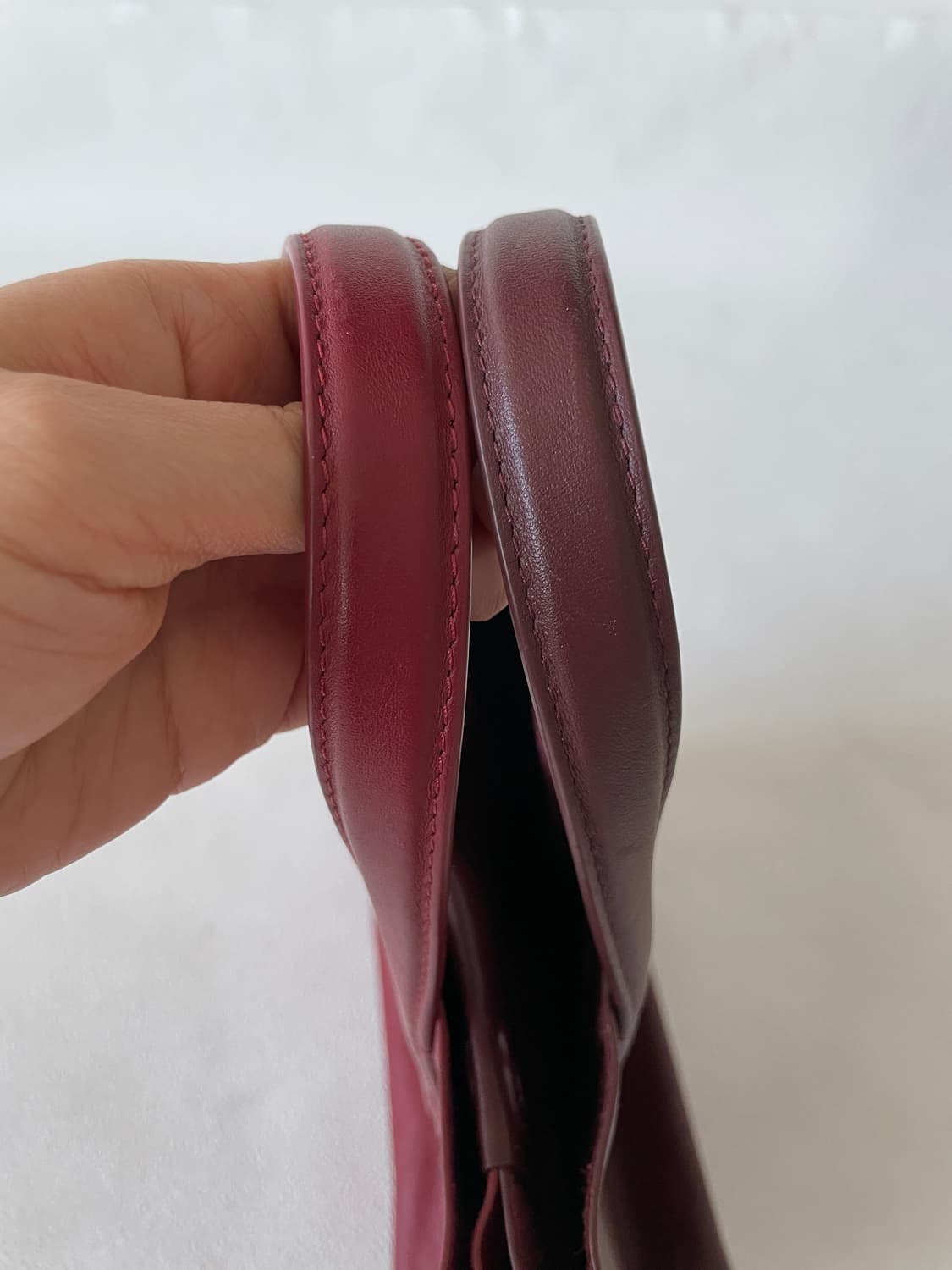 라코스테(LACOSTE) 레더 레드&버건디 토트백 상품이미지7