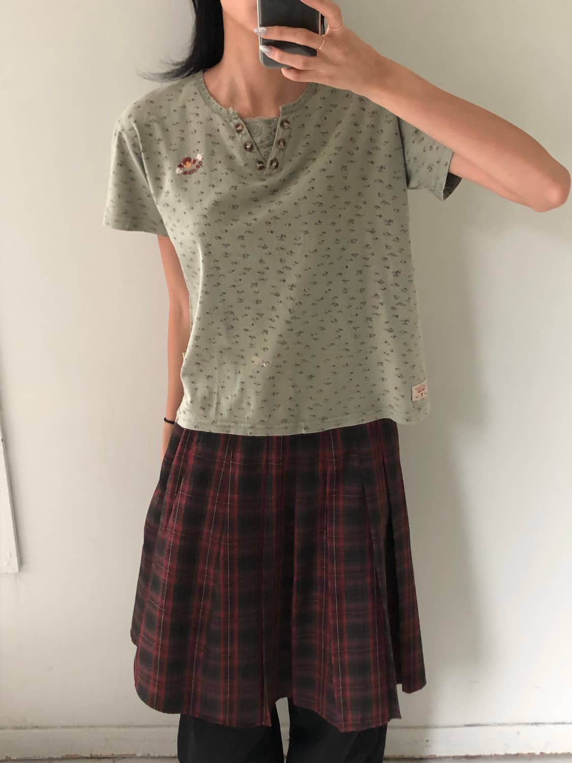 일본빈티지 모리 레이스 그린반팔 상품이미지1