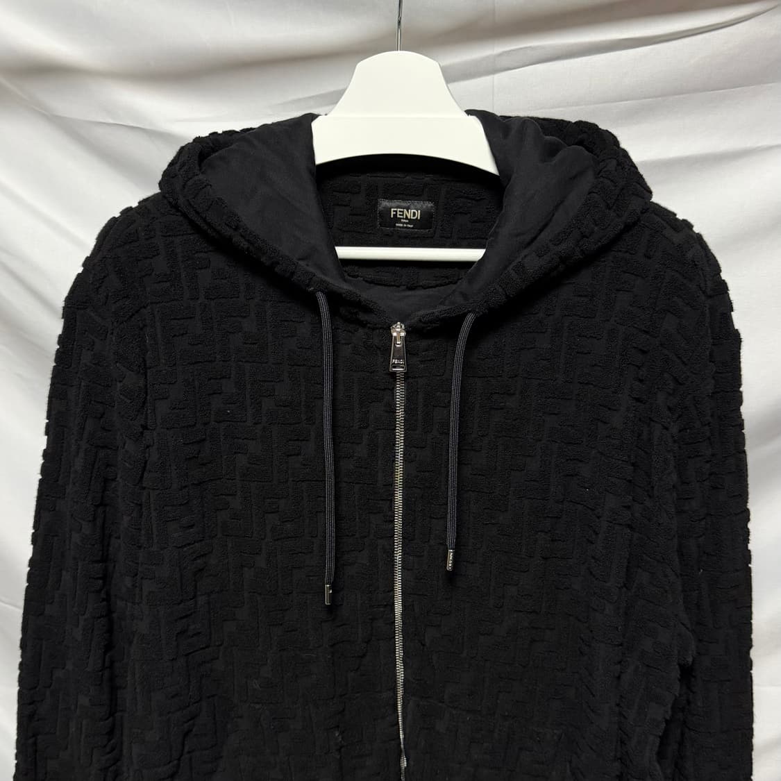 [S+급/XL] 펜디 FF 로고 모노그램 후드집업 블랙 상품이미지2