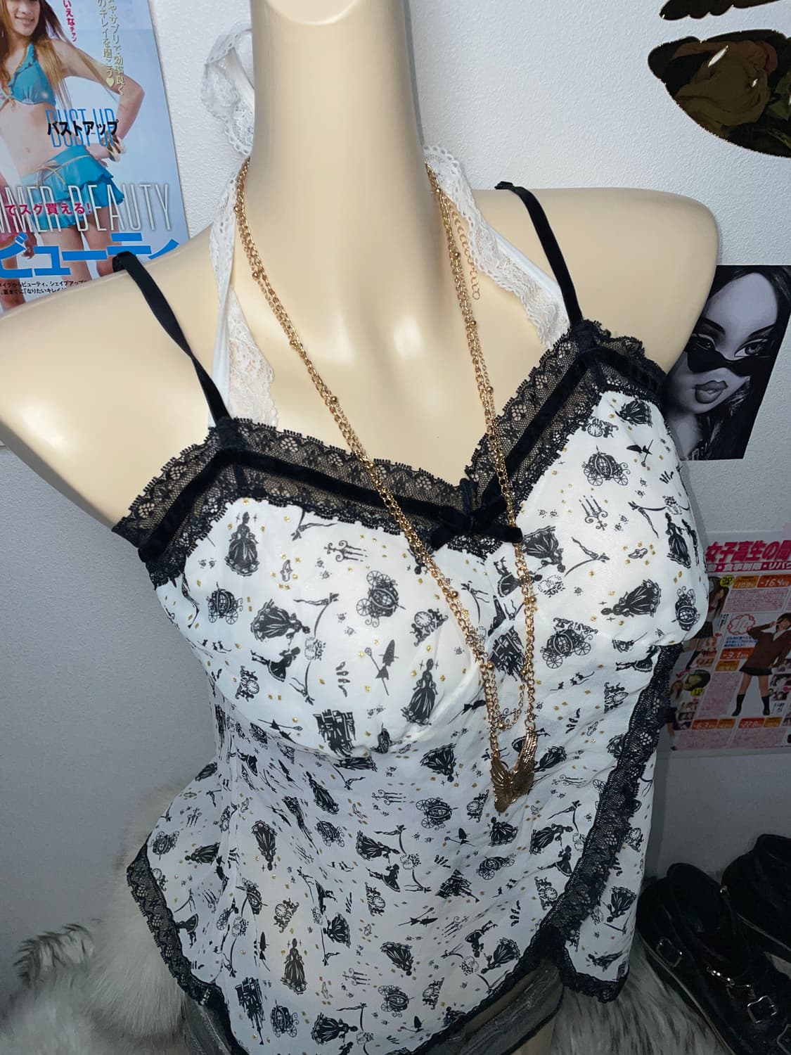 안나수이st 갸루 레이스 나시 슬리브리스 탑 상품이미지2