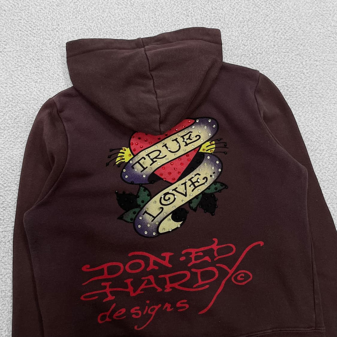 에드하디 Ed hardy 크리스챤오디저 트루러브 후드집업 브라운 상품이미지3