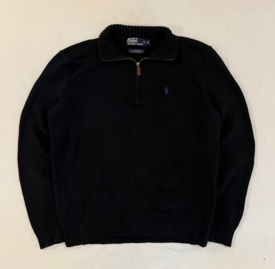 폴로 랄프로렌 반집업 코튼 니트 블랙 상품이미지1