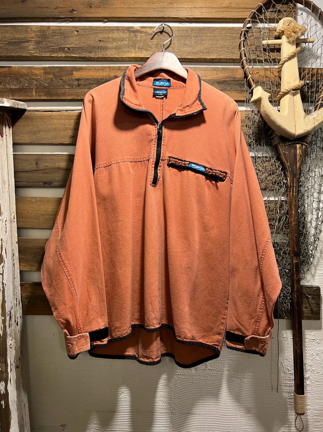 [L]KAVU 카부 Made in USA 브릭레드 캔버스 풀오버 셔츠 상품이미지1