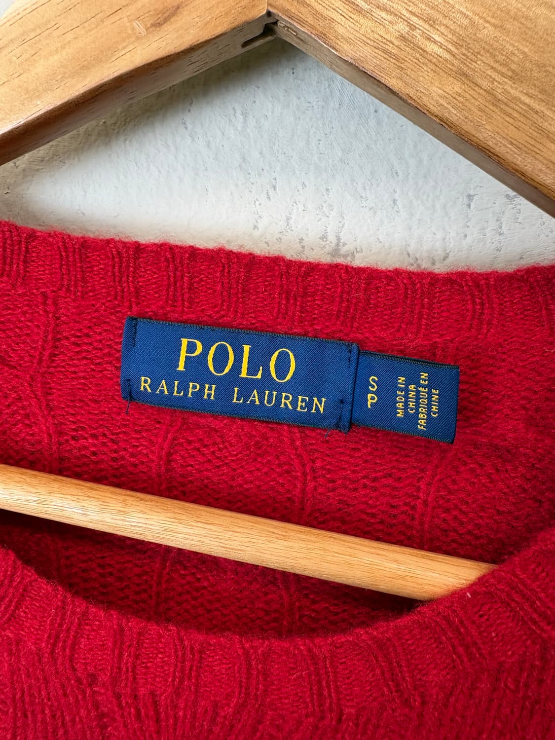 폴로랄프로렌 레드 울 꽈배기 니트 상품이미지6