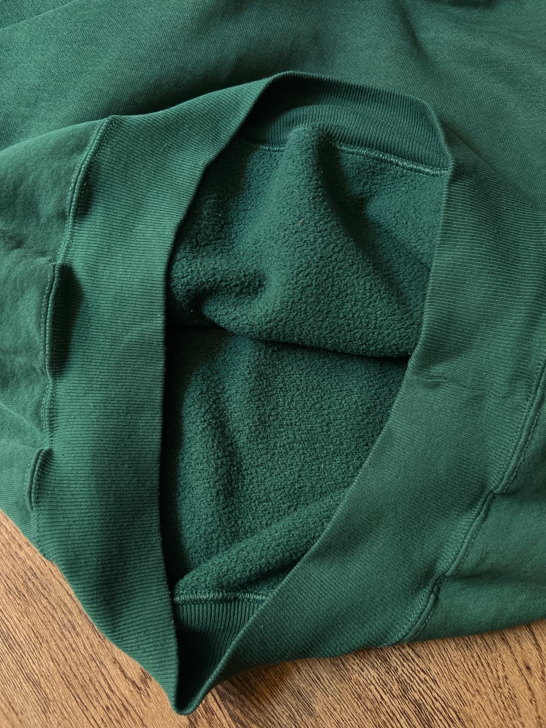 [XL]90's 러셀 Made in USA 빈티지 그린 버튼 후드 티셔츠 상품이미지6