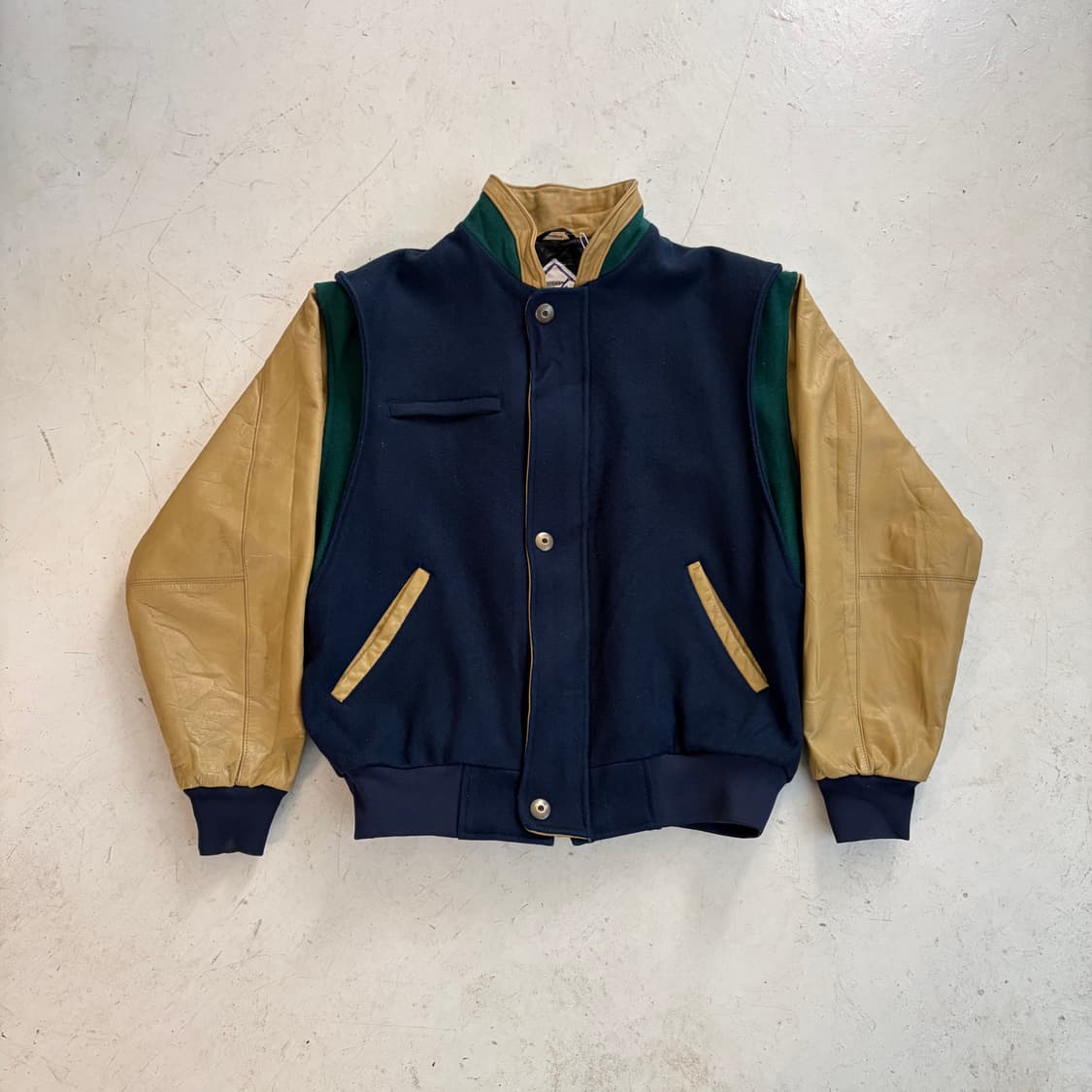 90s The Collection 빈티지 울 가죽 바시티 자켓 XL 상품이미지1