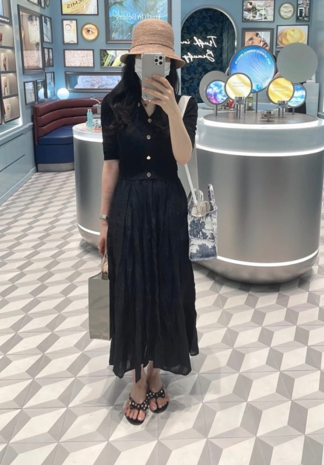 산드로 니트 배색 투톤 원피스 43 상품이미지3