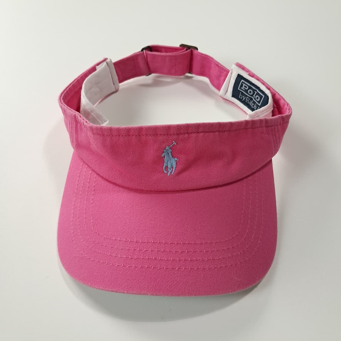 CK421 L 폴로 90s 포니자수 배색 핑크 썬바이저 썬캡 모자 상품이미지3