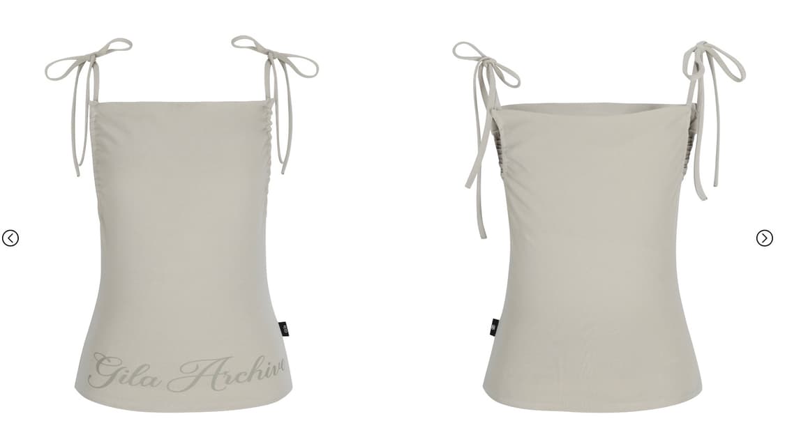SCRIPT LOGO SHIRRING SLEEVELESS_BE  상품이미지2