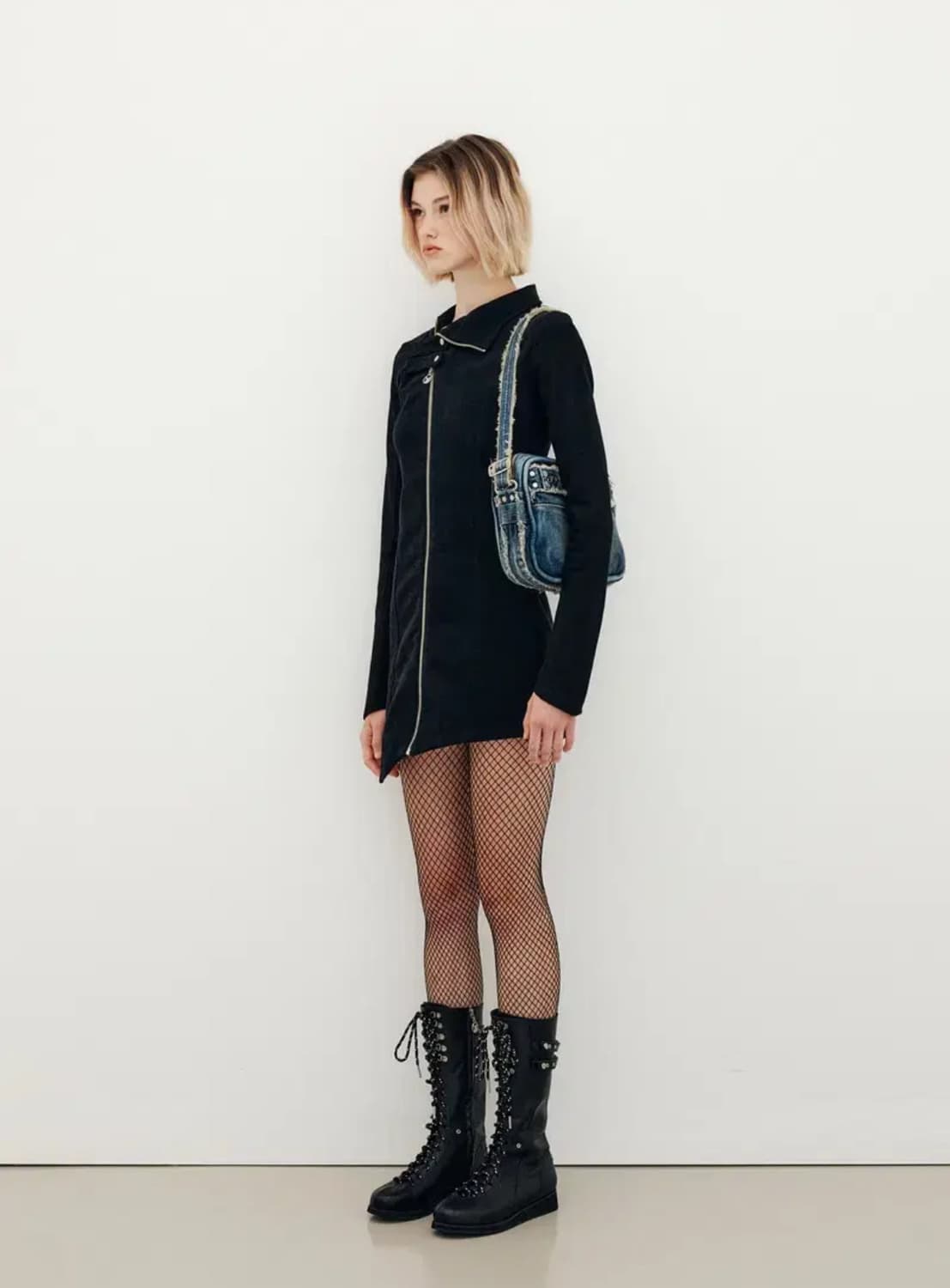 유즈(yuse) 러프 커팅 데님 숄더백 상품이미지3