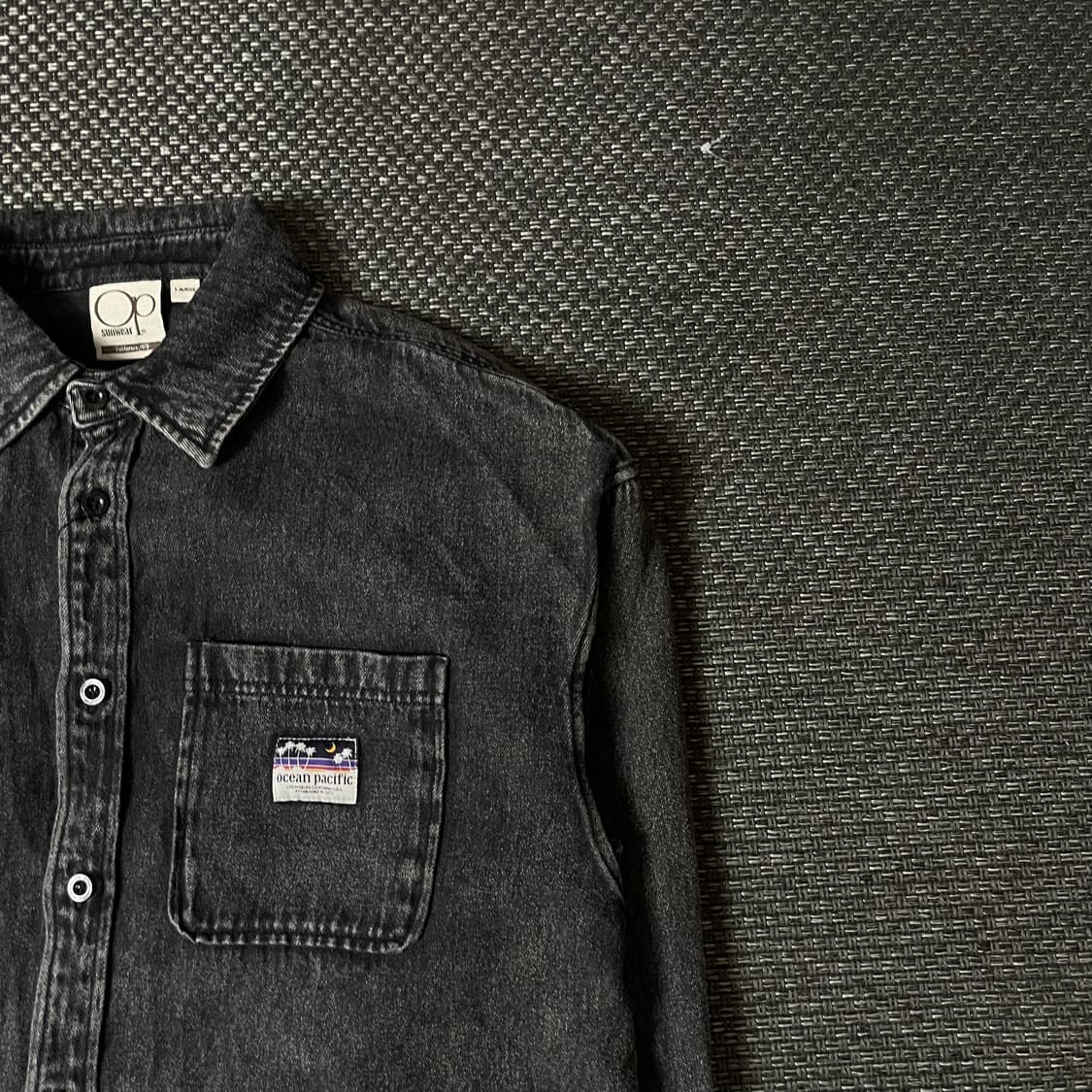 오션퍼시픽 그레이 원포켓 데님 셔츠 자켓 L 상품이미지3