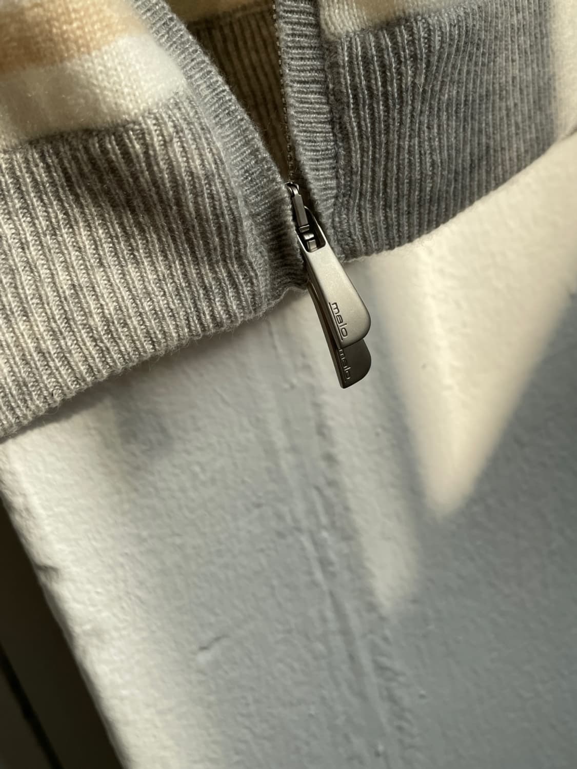 말로 캐시미어 스트라이프 니트 집업 상품이미지6