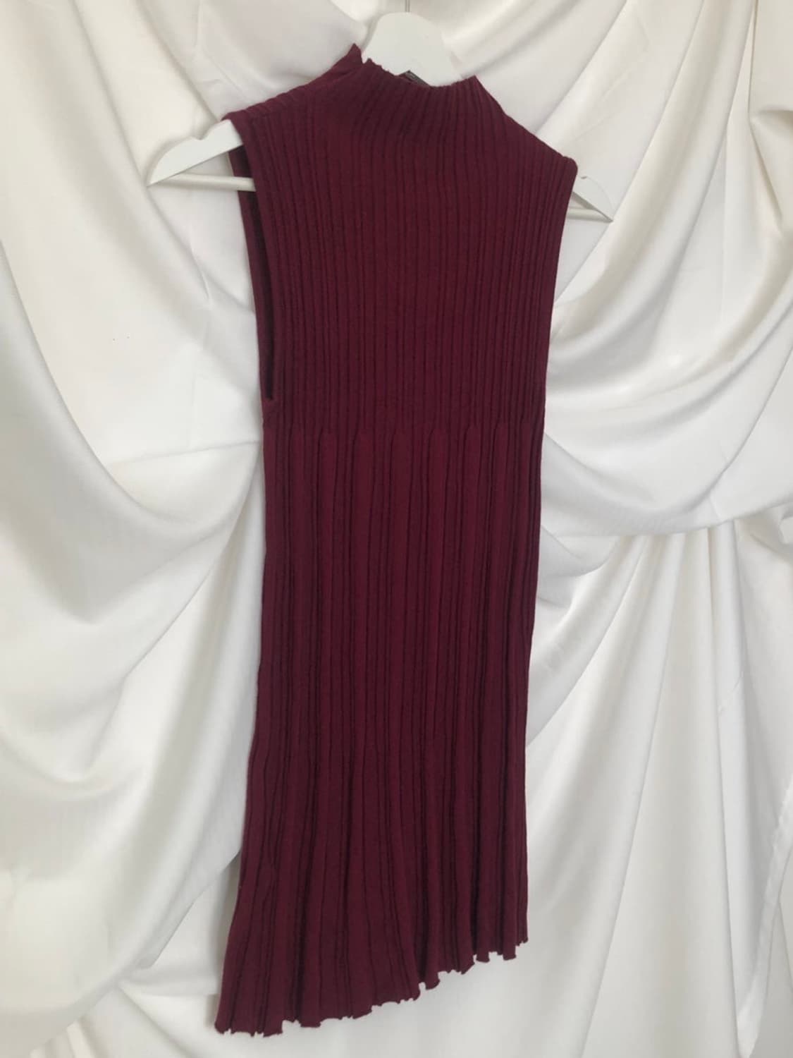 790. burgundy volume pleats dress 상품이미지6